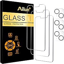 Ailun 3 Pack Screen Protector for iPhone 14 [6.1 inch] + 3 Pack Camera Lens Protector,Case Friendly Tempered Glass Film,[9H Hardness] - HD