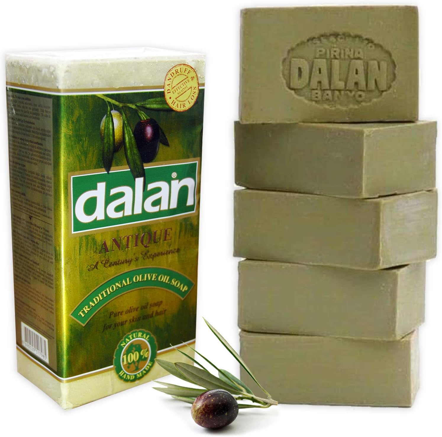 Natural 100% Pure Olive Oil Soap Dalan Turkish Bath handmade Turkey x 10 Bars