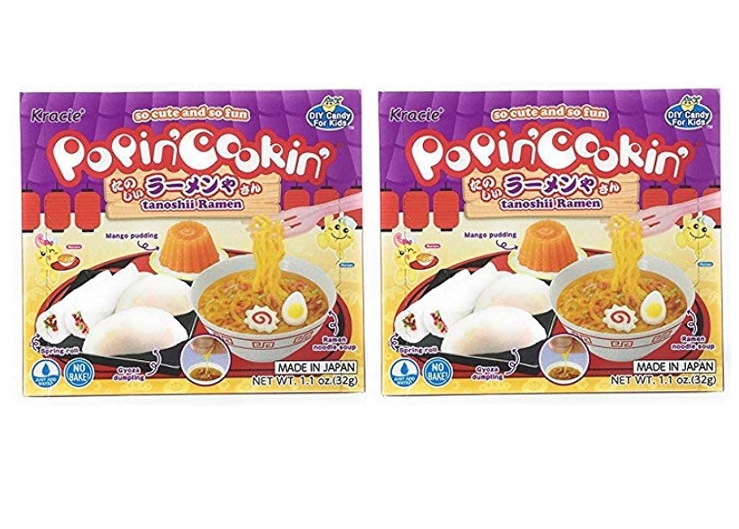 Kracie Popin Cookin Tanoshii Ramen DIY Candy (2 Pack, Total of 2.2oz)