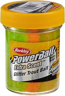 Berkley PowerBait Glitter Trout Bait, Silver Vein, Fishing Dough Bait, Scent Dispersion Technology, Irresistible Scent and Flavor, Moldable and Easy to Use