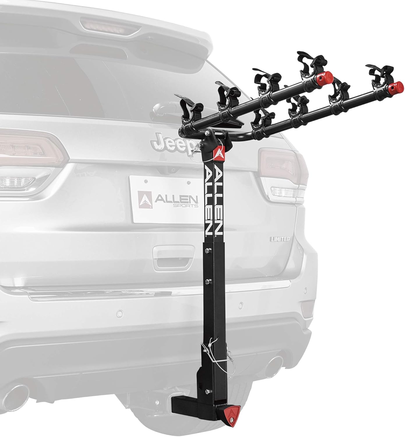 Allen Sports Deluxe Locking Quick Release 4-Bike Carrier for 2 Inch Hitch, Model 542QR, Black