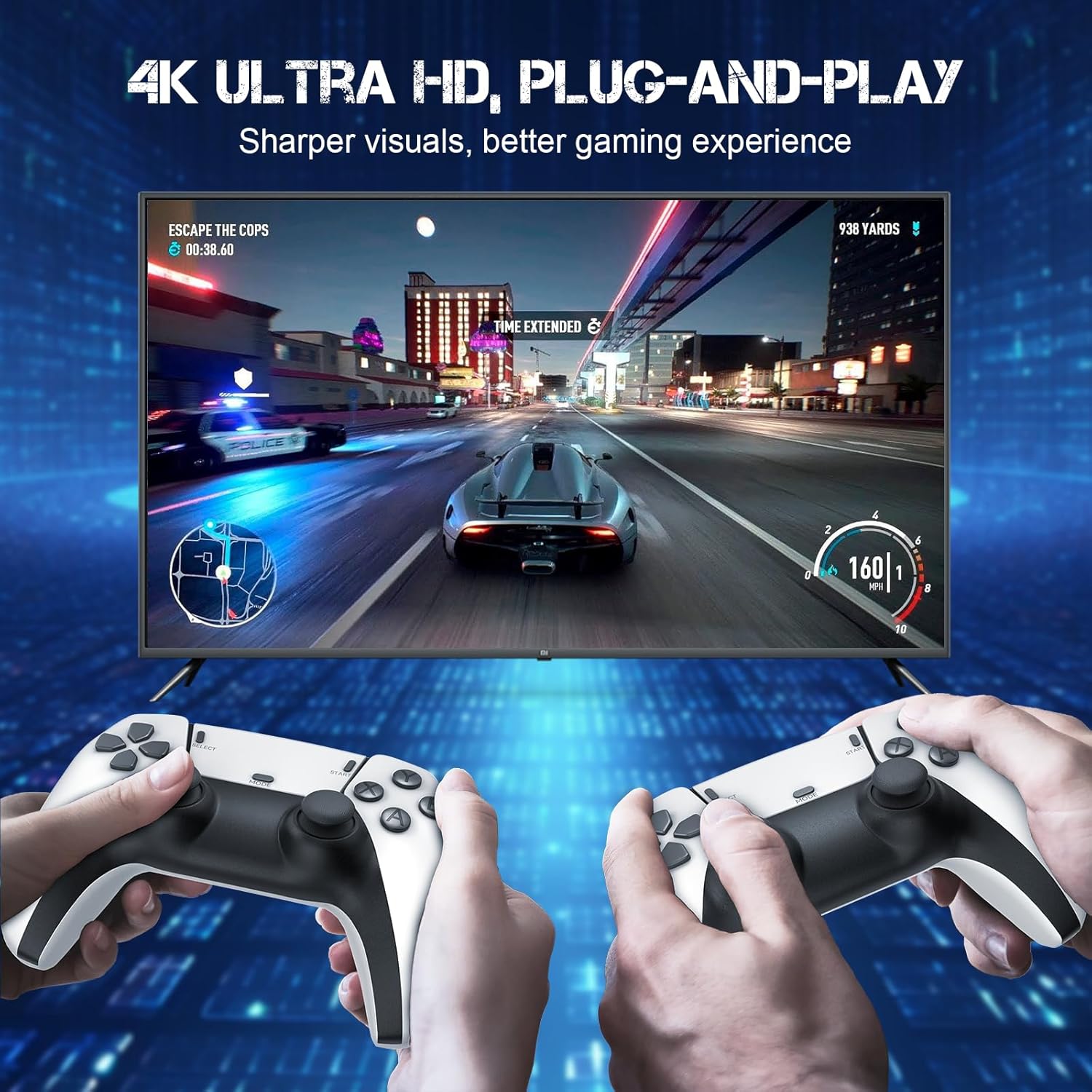 Retro Gaming Console Stick, Classic Video Games Stick with 4K HDMI, Built-in 23 Emulators, 20000+ Games - Plug & Play TV Video GameStick with Upgrade Dual 2.4G Wireless Controllers