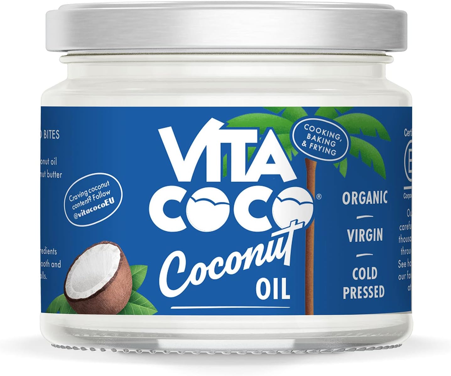 Vita Coco Organic Coconut Oil 250 ml, Extra Virgin, Gluten Free, Use as Cooking Oil, Skin Moisturiser or Hair Shampoo