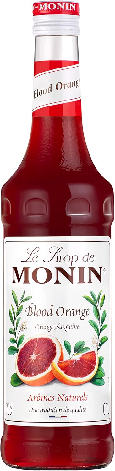 MONIN Premium Blood Orange Syrup 700ml for Cocktails and Mocktails. Vegan-Friendly, Allergen-Free, 100% Natural Flavours and Colourings. Perfect for Non-Alcoholic Spritzes