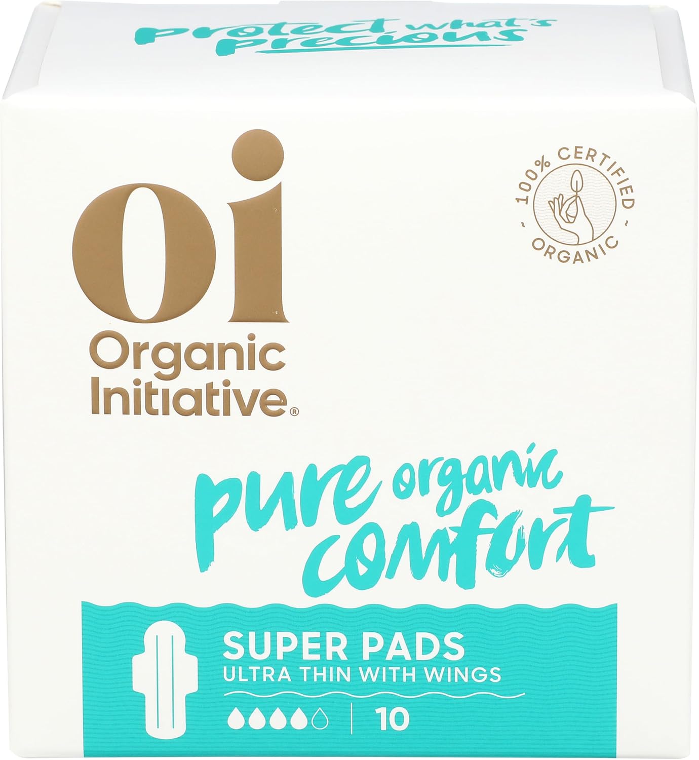 Organic Initiative Organic Super Ultra Thin Pads with Wings, 10 CT