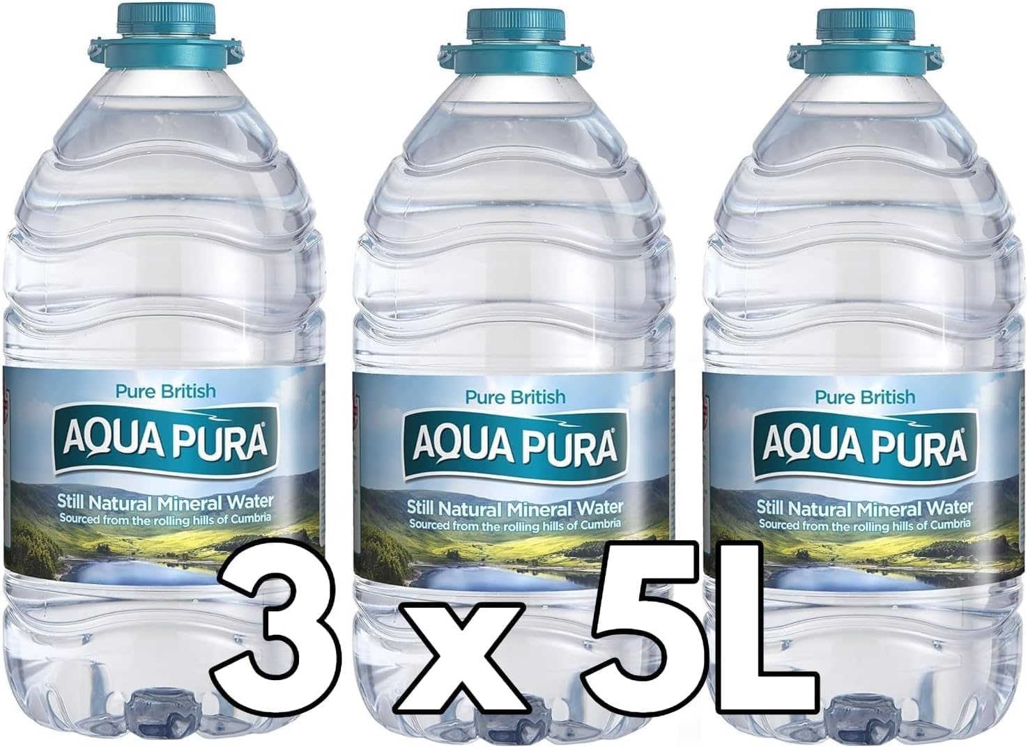 Aqua 5 Litre Still Natural Mineral Water, 5L, Pack of 3