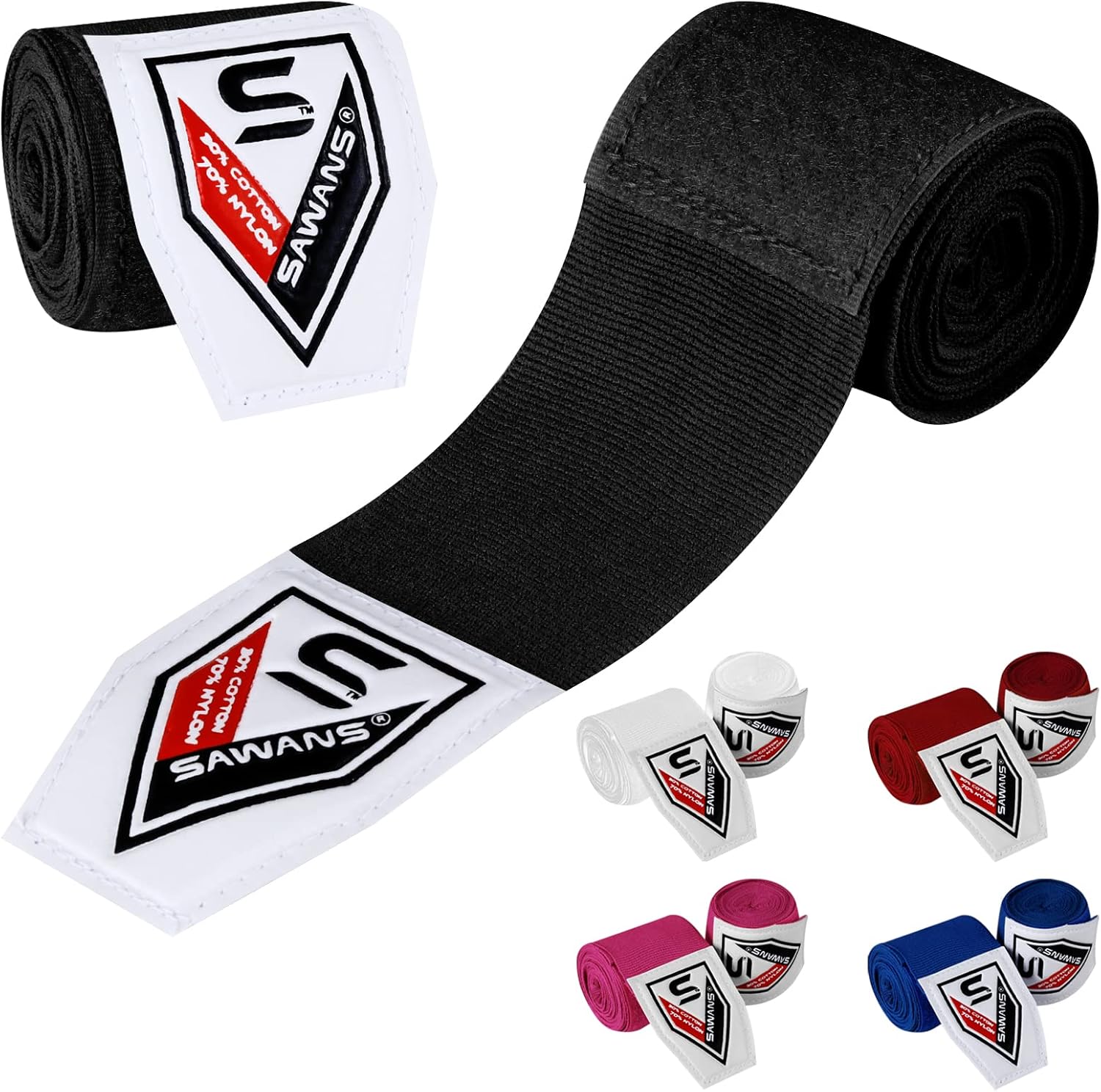 Boxing Hand Wraps Martial Arts Bandages Inner Gloves Punching MMA 2.5 3.5 4.5 Meter Wrist Support Straps Elasticated Training Bag Combat Sports under Hand Knuckles Protection Mitts