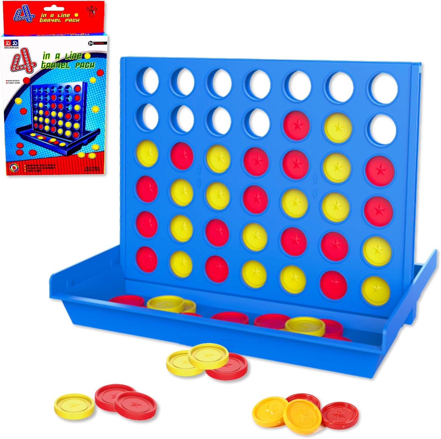 4 in a Row Game, Classic Board Game for Kids, Classic Four in a Row, Educational Board Game Toys, Educational Family Games for Age 3 4 5 6 7 Year Old Boys Girls Children Adults