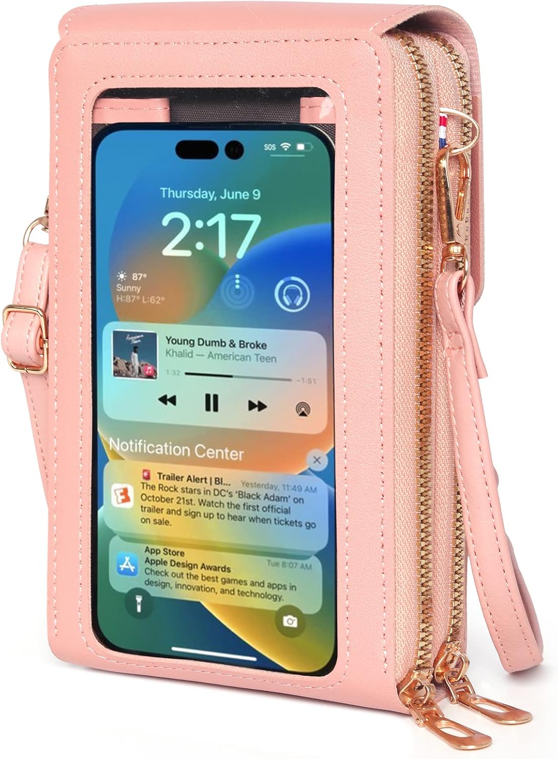 GEARONIC Crossbody Bag Cell Phone Purse for Women,Handbags Wallet with Credit Card Slots, Leather Phone Wallet with Strap