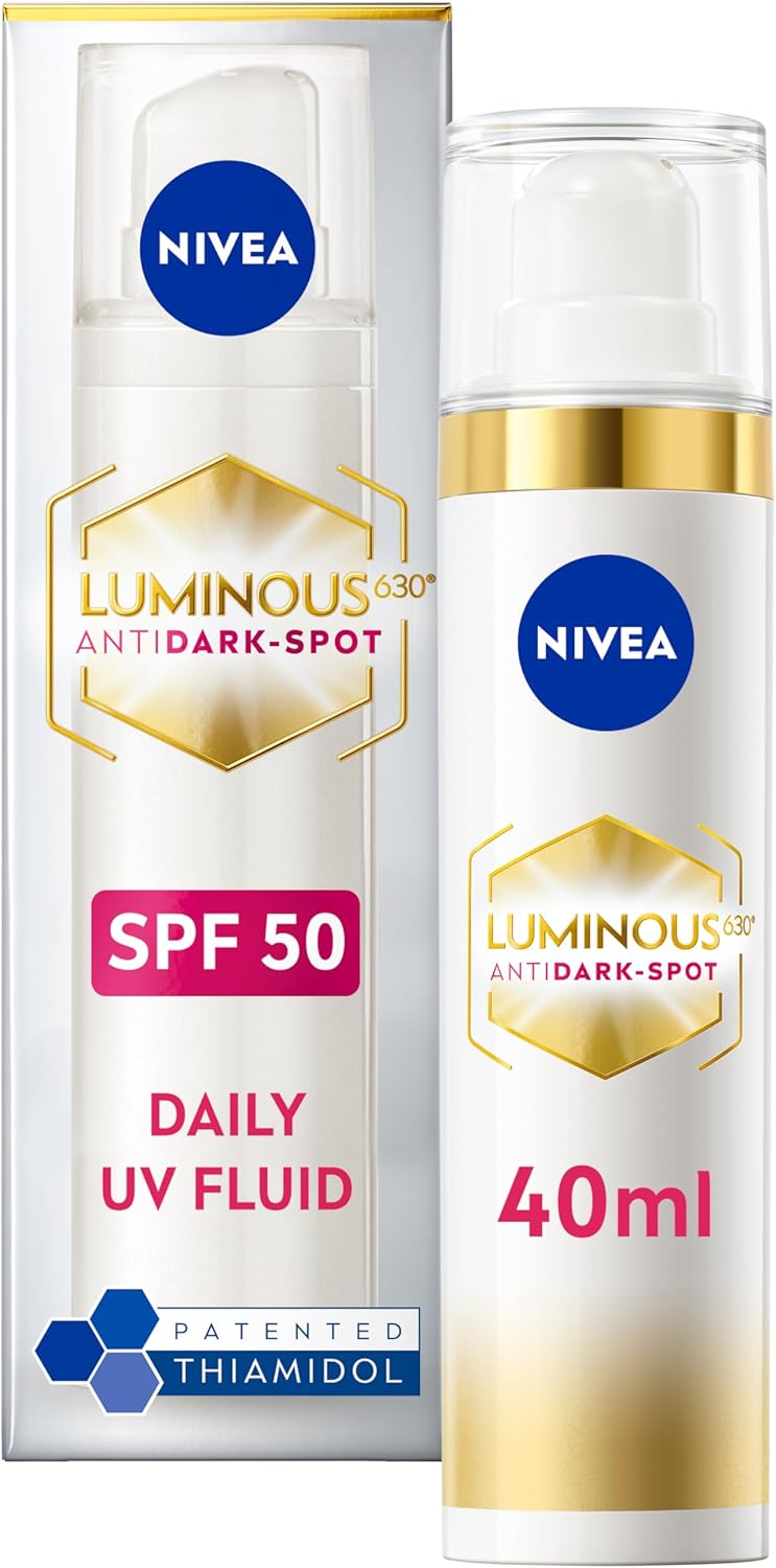 NIVEA Cellular Luminous 630 Anti Dark-Spot Day Moisturiser SPF 50 (40ml), Hydrating Fluid Protects From Dark-Spot Darkening and Photoageing for Smooth, Illuminated Skin