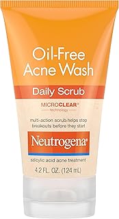 Neutrogena Oil-Free Acne Face Scrub, 2% Salicylic Acid Acne Treatment Medicine, Daily Face Wash to help Prevent Breakouts, Oil Free Exfoliating Facial Cleanser for Acne-Prone Skin, 4.2 fl. oz