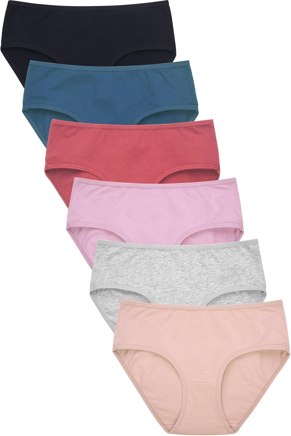 Mamia Women's Soft Breathable Cotton Bikini Brief Panties, Pack of 6