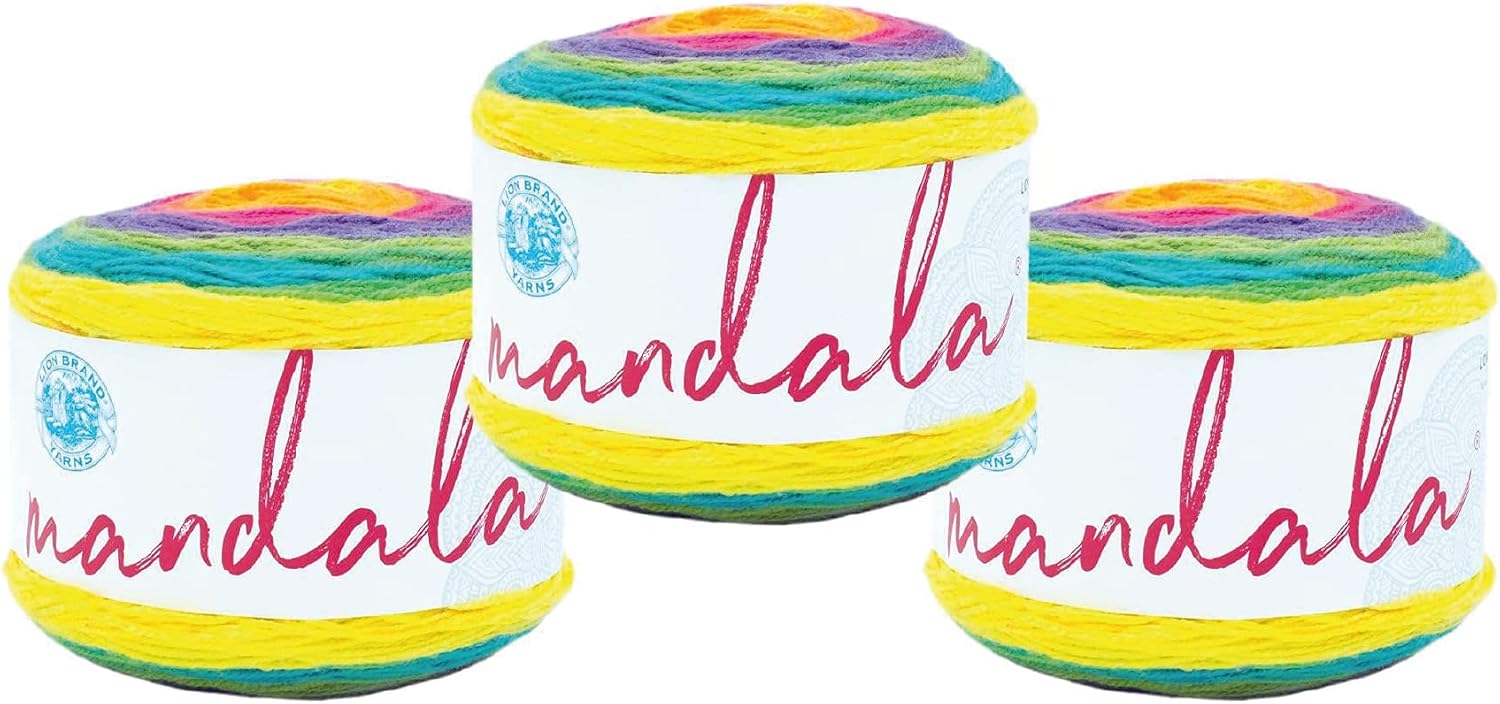 Lion Brand Yarn, Mandala DK Crochet Yarn, Gnome, Multicolor, 3 Pack