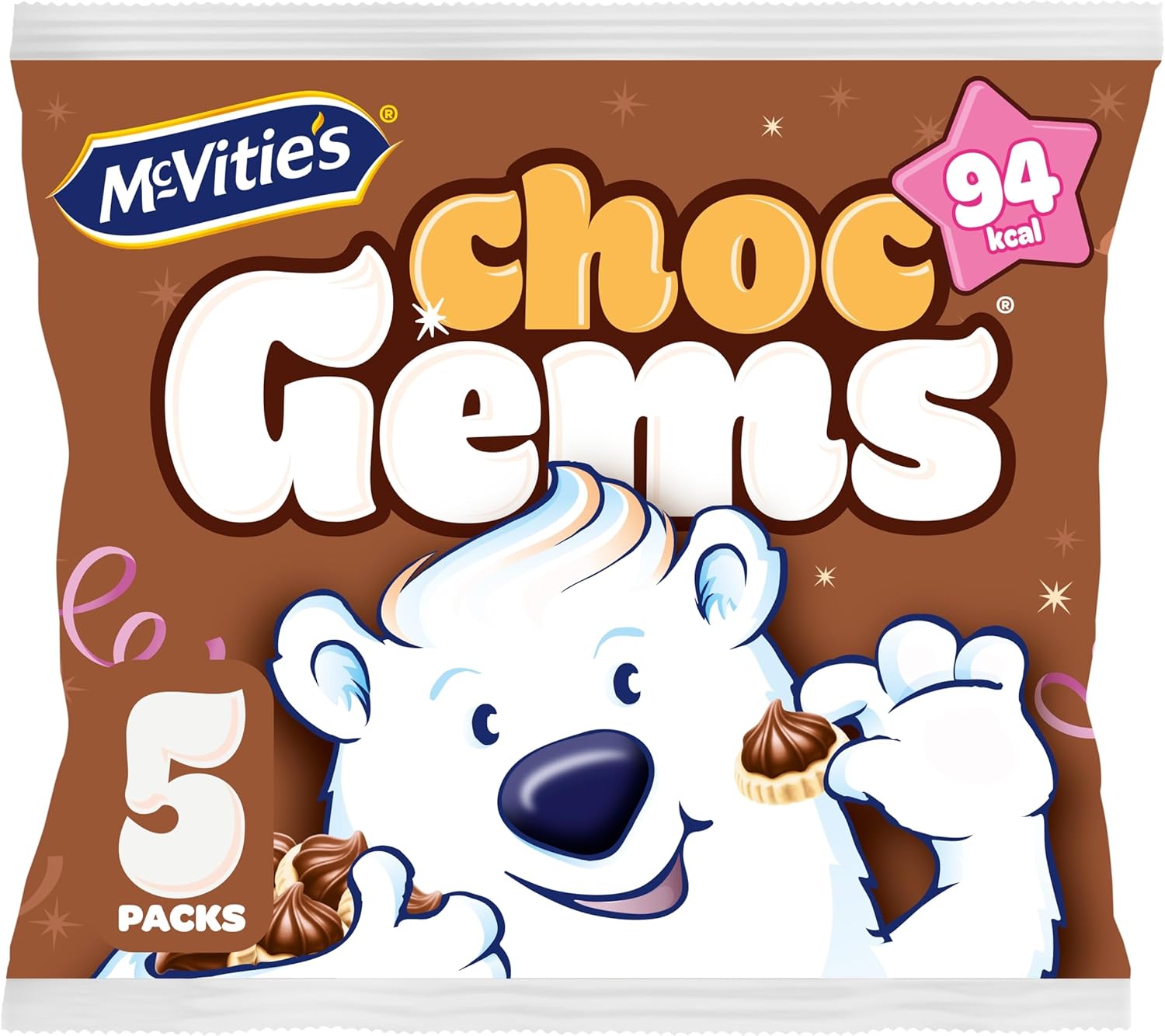 McVitie's Iced Gems Chocolate Multipack Biscuits 5 x 19g, 95g