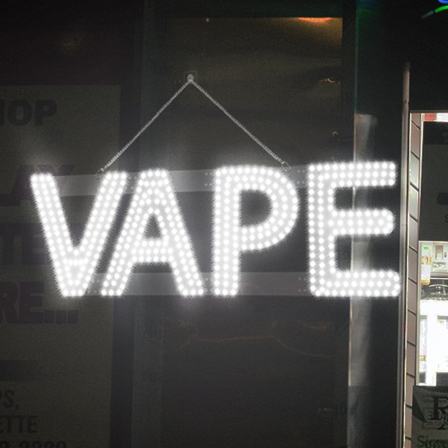 LED VAPE Sign for Business,32x10 inch Vape Smoke Sign Led for Window Wall Door w/Remote Control VapeSmoke Smoking Shop Store