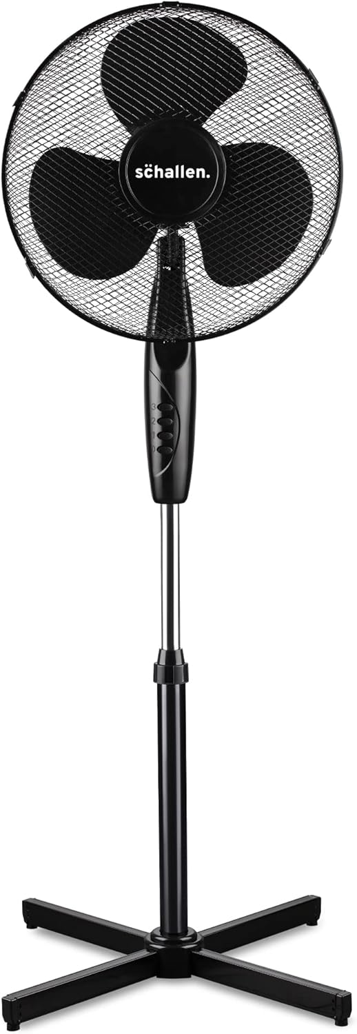 Schallen 16" Electric Oscillating Floor Standing Tall Pedestal Air Cooling Fan (Black)