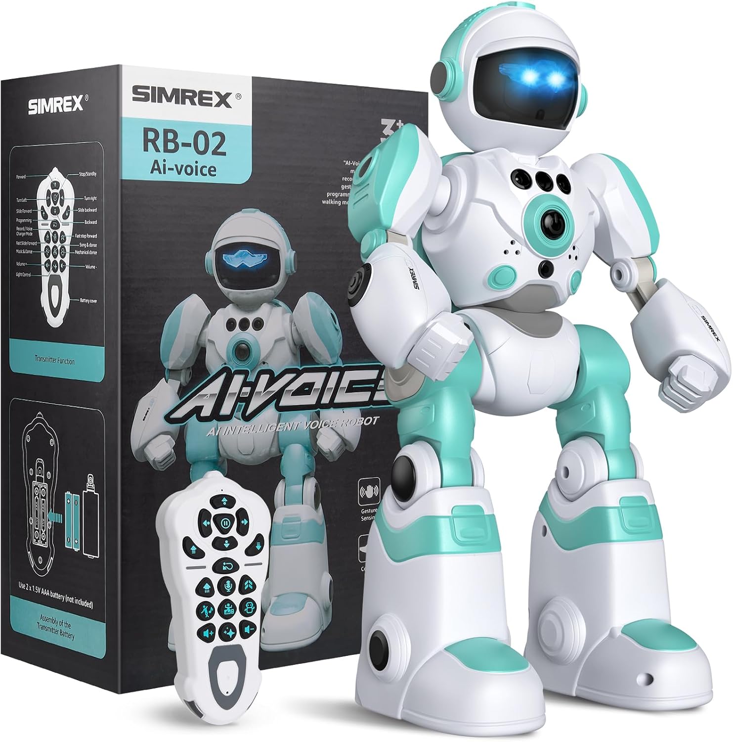 SIMREX Kids Robot Toys, Remote Control Robot, Programmable with Recorded Voice Music Dance Gesture Control, Gift for Toddler Boys and Girls