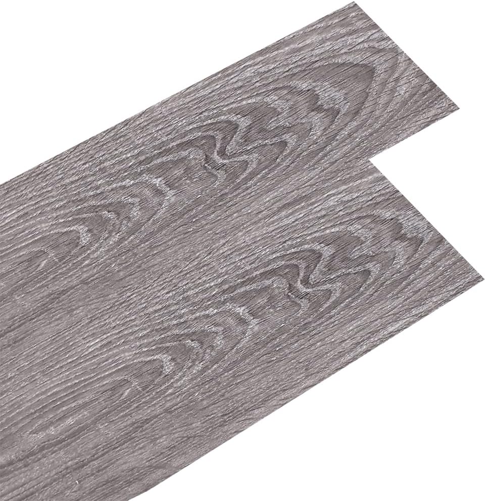 INMOZATA 36Pcs Self Adhesive Vinyl Flooring Planks Floorboard Planks Wood Effect Peel and Stick Tile Waterproof Floor Stickers for Kitchen Bathroom Home Floor Tile (Grayish Brown)