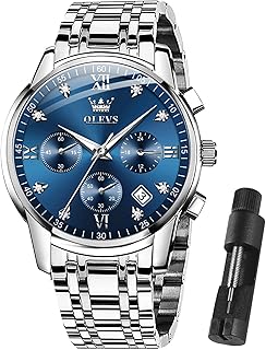 OLEVS Men Multifunction Watch, Multi Dial Waterproof Luminous Chronograph Men's Watch with Date Gift for Men,Stainless Steel Watches for Men,Classic Men Wrist Watch