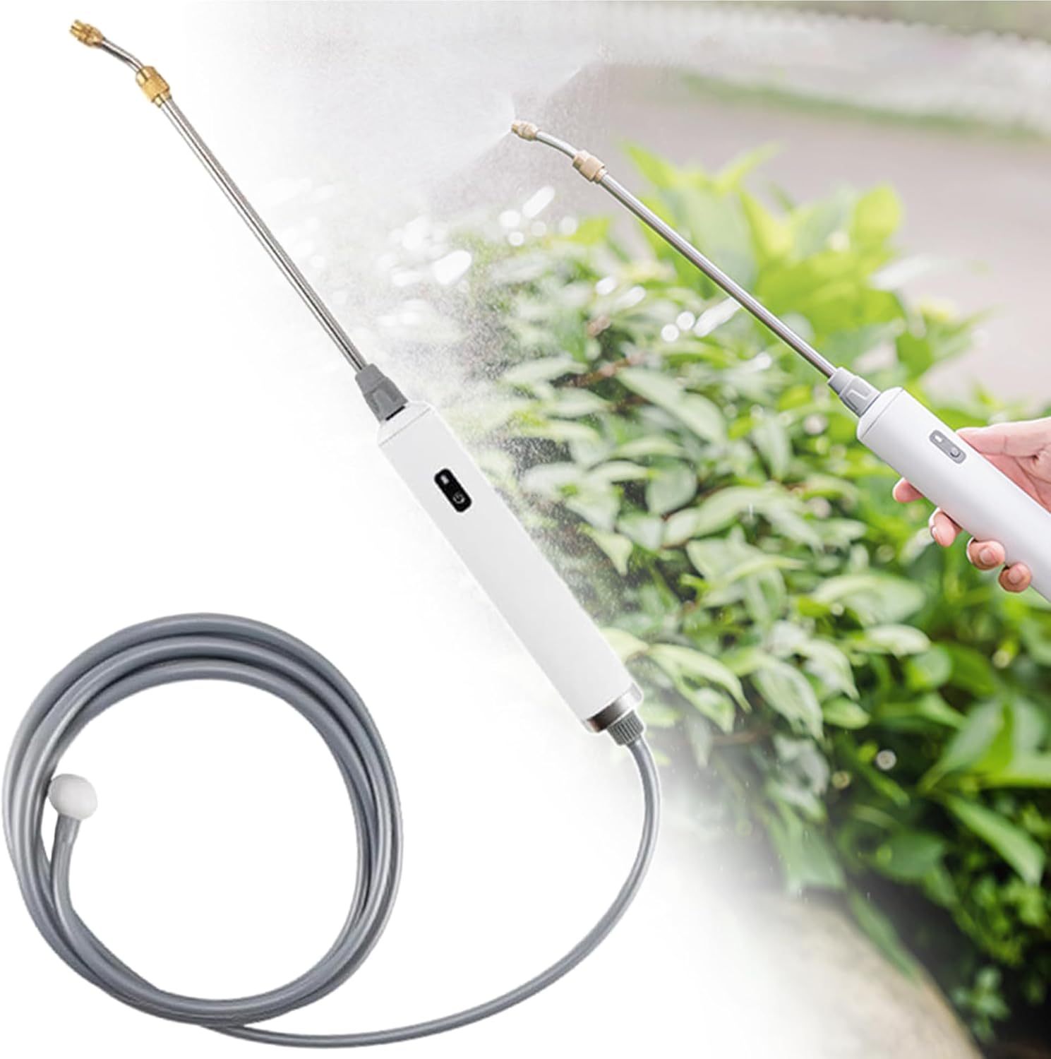 YIHANGG Electric Garden Sprayer, Battery Powered Sprayer with Telescopic Wand, 3 Nozzles, 5M Hose Mister Sprayer, Portable Weed Sprayer Pump, Electric Plant Sprayer for Yard, Lawn, Weeds, Plants