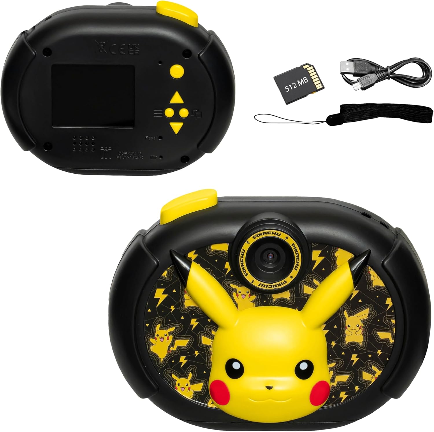 ekids Pokemon Kids Camera with SD Card, Digital Camera for Kids with Video Recording, Built-in Digital Stickers for Fans of Pokemon Gifts