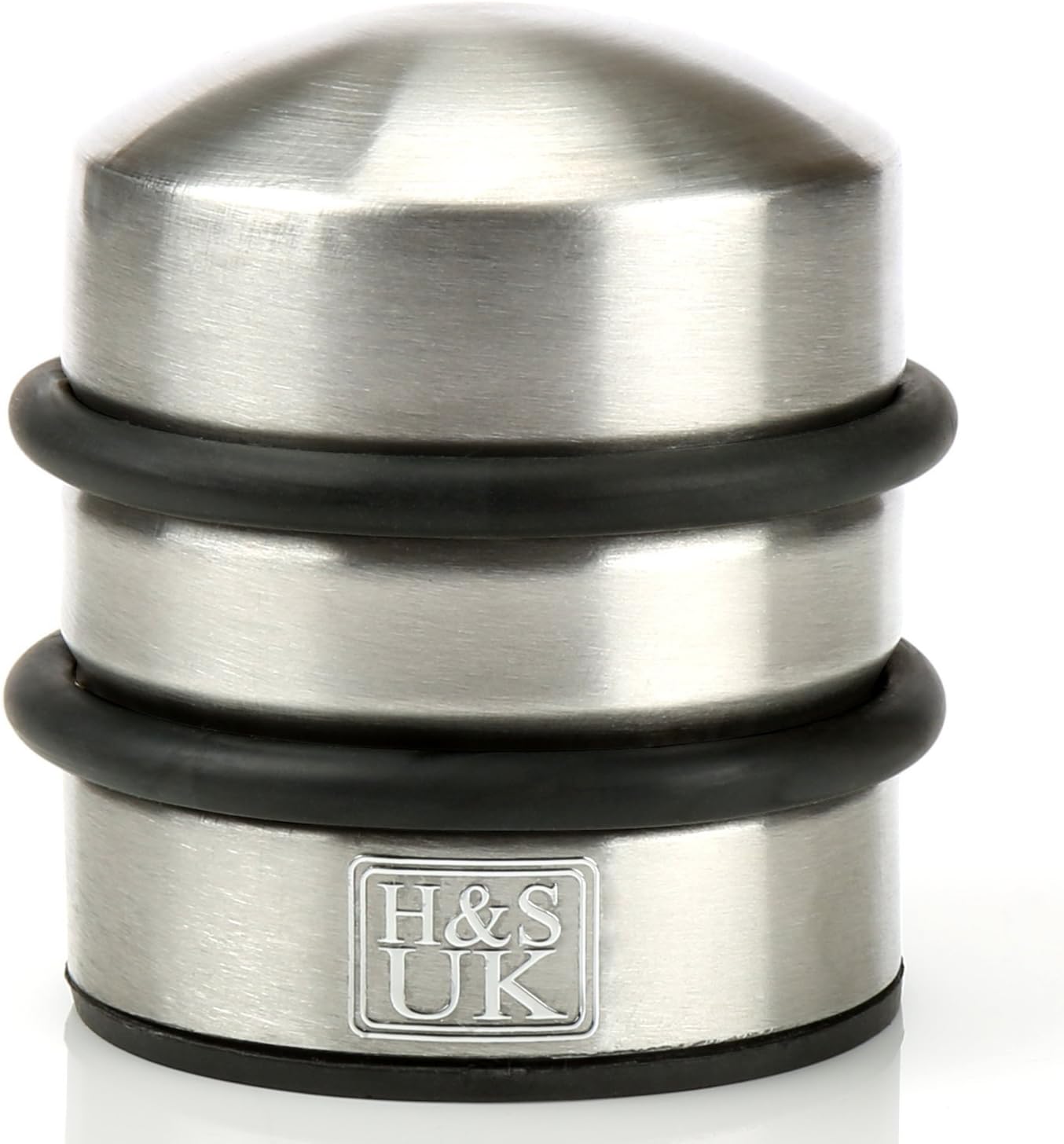 H&S 2.2lb Heavy Door Stop - Non-Scratch Stainless Steel Chrome Door Stoppers for Floor - Portable Door Stopper for Floor Protection Indoors
