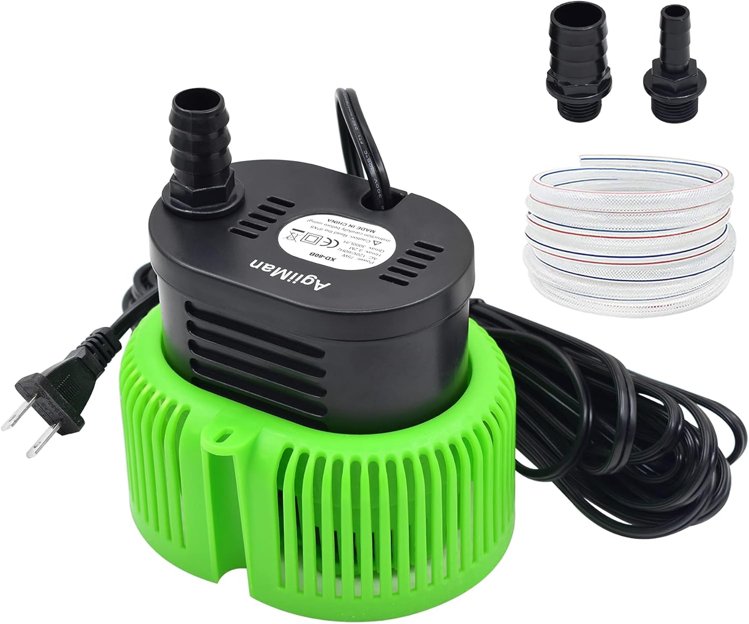 Pool Cover Pump above Ground - Submersible Water Sump Pump Swimming Water Removal Pumps, with Drainage Hose & 25 Feet Extra Long Power Cord, 850 GPH inGround, 3 Adapters