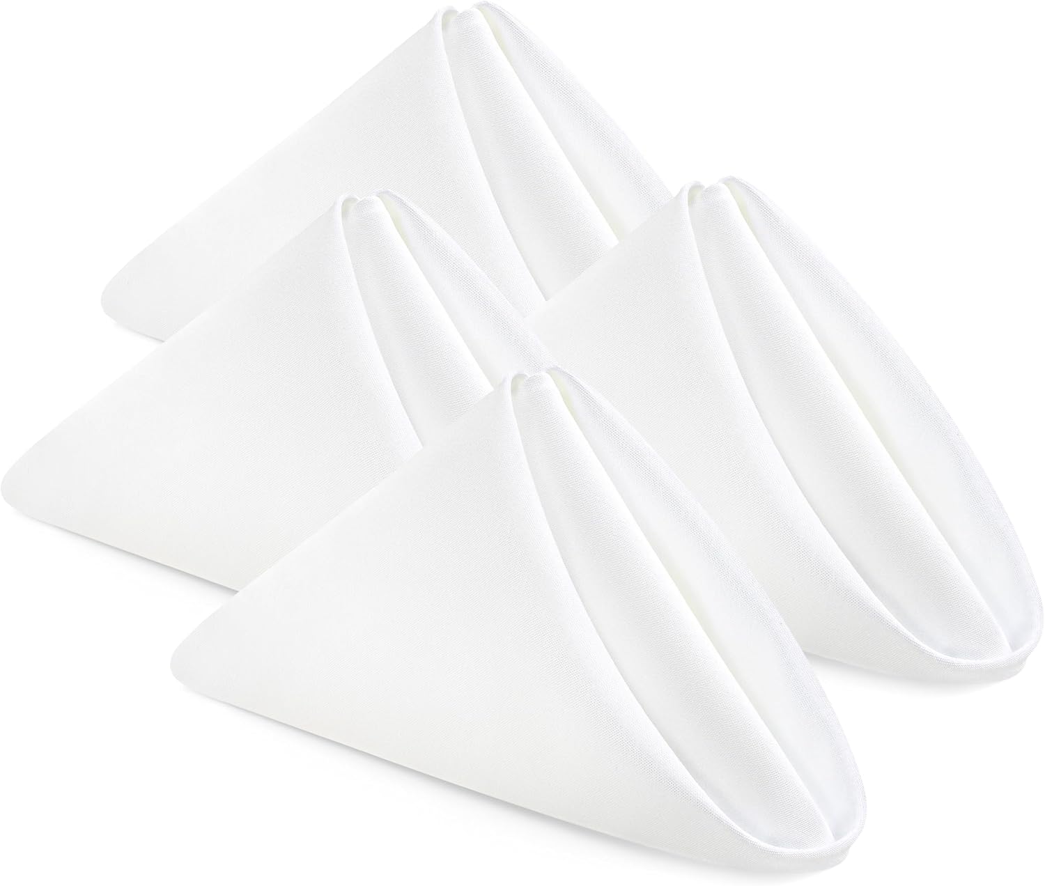 Utopia Home [24 Pack, White] Cloth Napkins 17x17 Inches, 100% Polyester Hemmed Edges, Washable and Reusable Ideal for Parties, Weddings and Dinners
