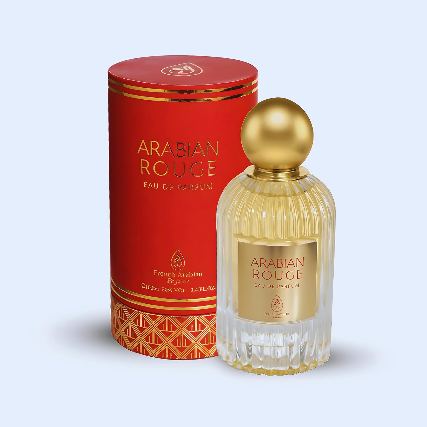 Arabian Rouge 100 ml Eau de Parfum by French Arabian Perfumes | Unisex Luxury Fragrance Spray | Violet Laotian Oud Bulgarian Rose Turkish Rose Amber Vanilla Long-Lasting Perfume for Men and Women