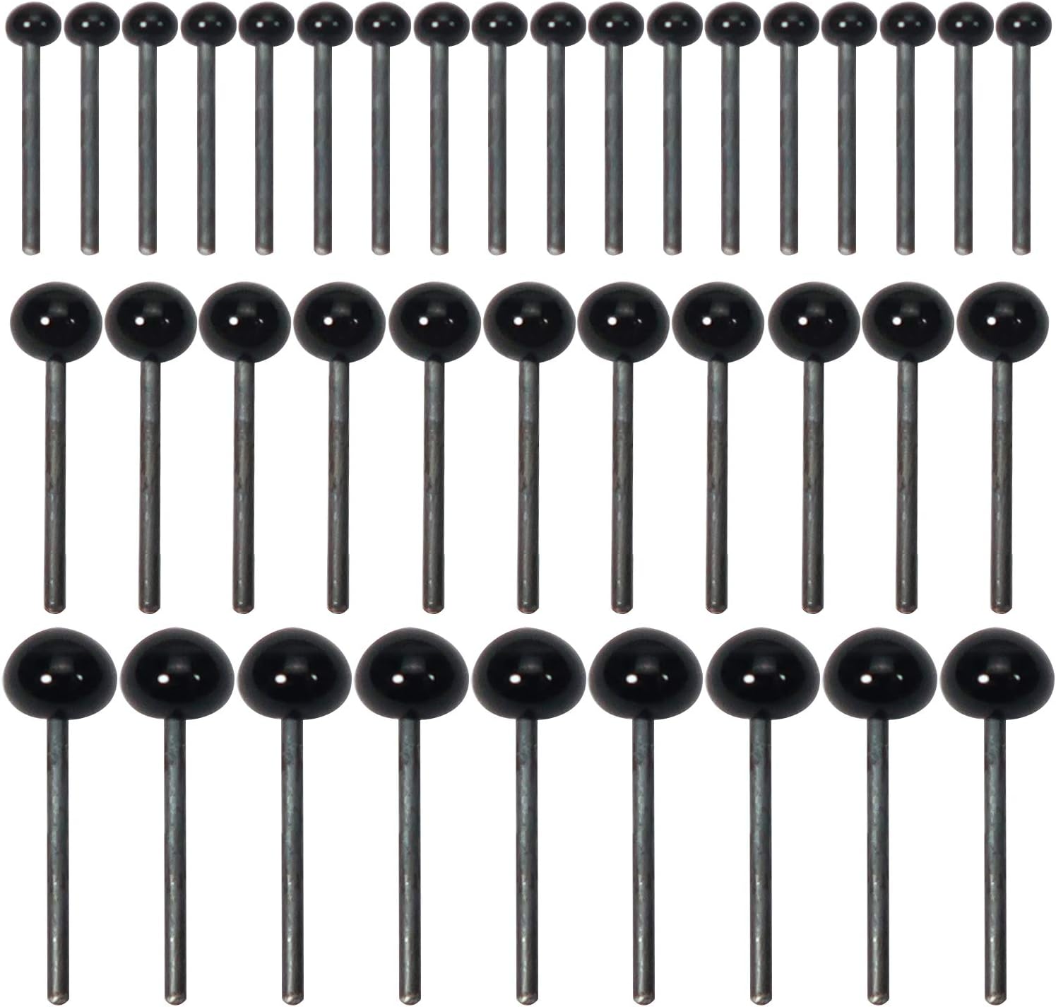 TOAOB 300pcs Mini Black Glass Eyes Craft Eyes 2mm 3mm 4mm for Doll Making Needle Felting Crafts