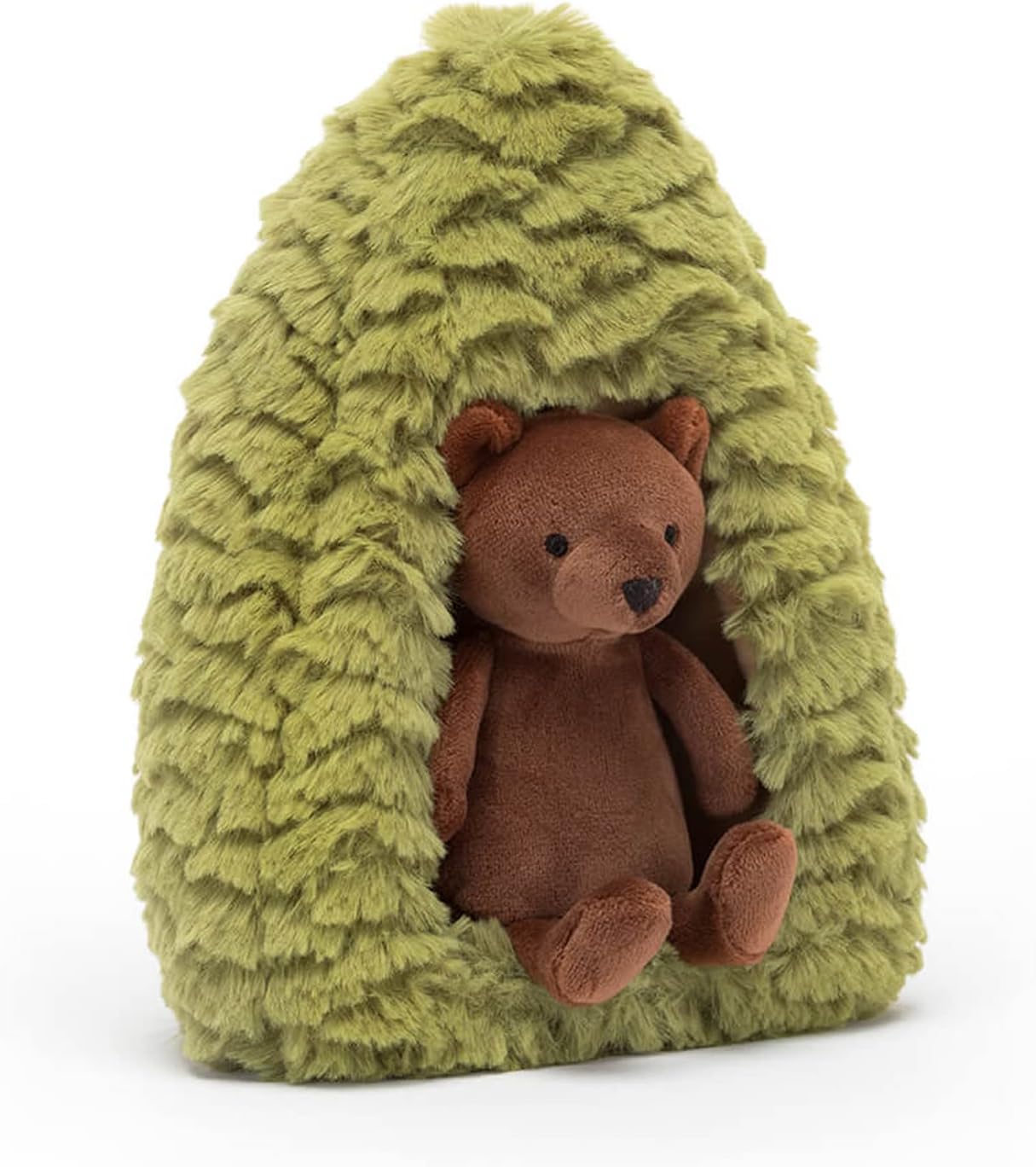 Jellycat Forest Fauna Brown Bear in Fir Tree Collectable Plush Decoration