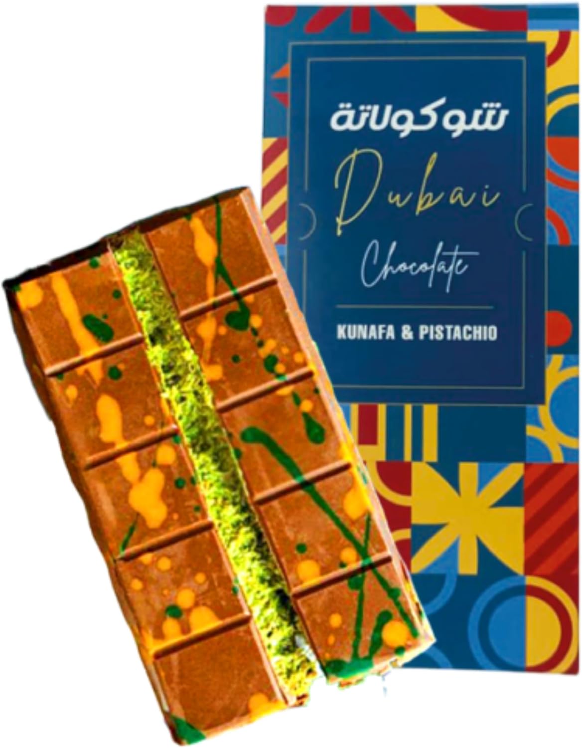 Dairy Milk Chocolate Le Damas Dubai Chocolates Bar Pistachio Cream 200g Viral UAE Kunafa Chocolate Bar Sweet Box Eid Mubarak Chocolates Gifts For Women & Mens, Birthday, Fathers Day (Pack of 1)