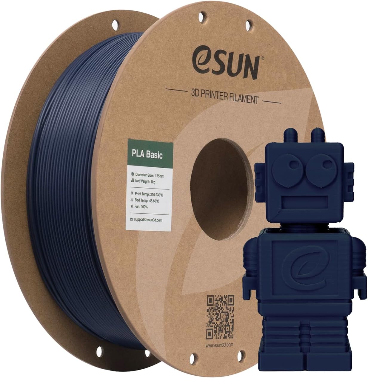 eSUN PLA Filament 1.75mm, PLA Basic Dimensional Accuracy +/- 0.05mm, 1KG Spool (2.2 LBS) Speedy Filament for 3D Printers,Dark Blue