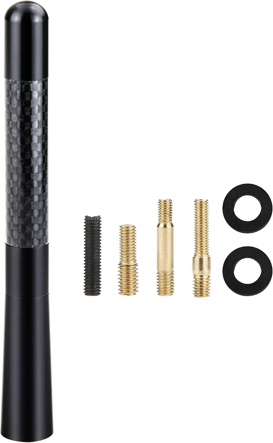 Universal Car Antenna Mast Carbon Fiber Truck Vehicle Replacement Short Antenna 4.7 inch Compatible with Ford, Dodge, Jeep, Toyota, Nissan, Mazda