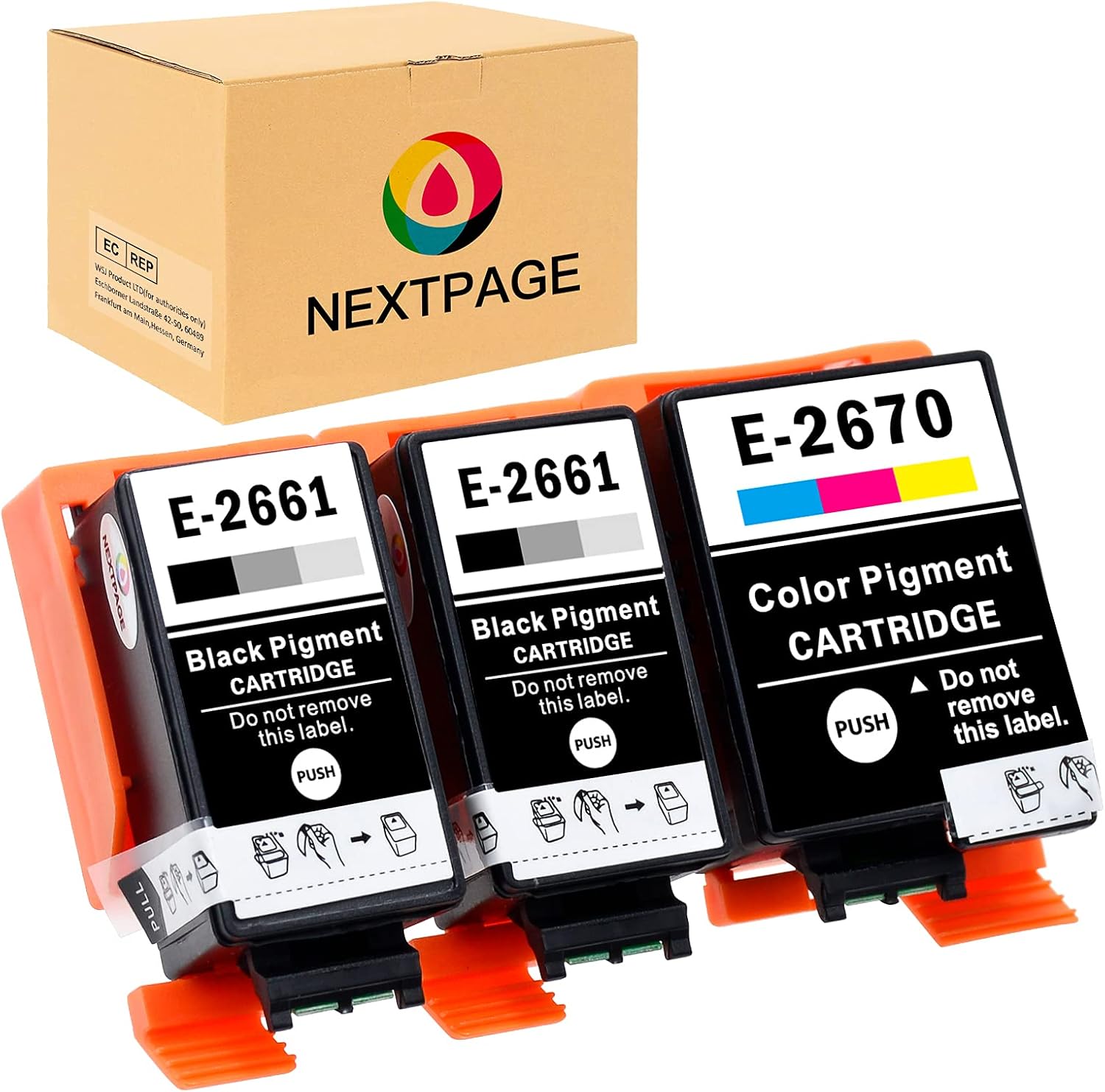NEXTPAGE T2661 T2670 Ink Cartridges 2661 266 267 for Epson WorkForce WF-100W WF-110W Printer (2Bk 1Colour)