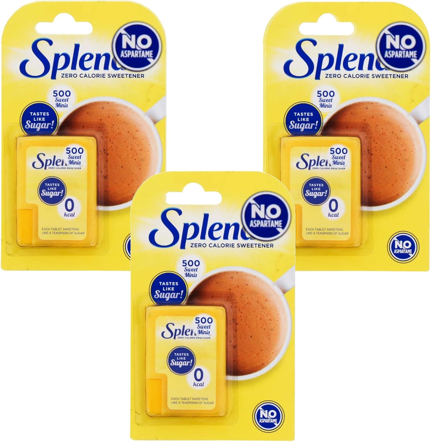 Mini Sweeteners 3 Pack Bundle - with 3 x Disolvable Minis 500's - Zero Calorie, Zero Sugar Sweetener Tablets for Tea and Coffee - Natural Sweetener Alternative, Sugar Substitute Dispenser Pack