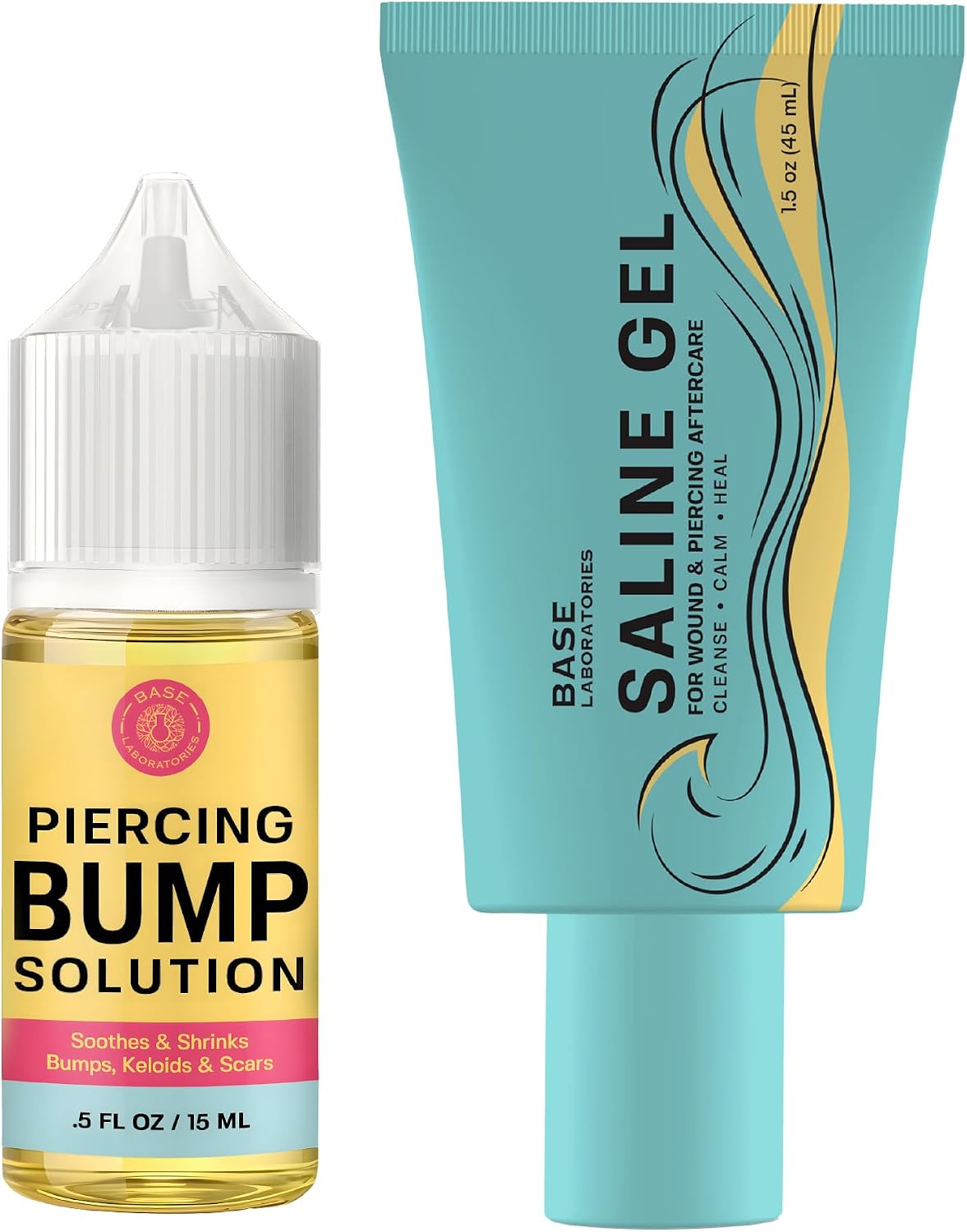 BASE LABORATORIES Piercing Bump Solution & Keloid Bump Removal | Soothing Piercing Aftercare for Piercing Bumps & Keloid Scar Removal | Ear & Nose Keloid Bumps Piercing Aftercare Solution Oil | 0.5 oz