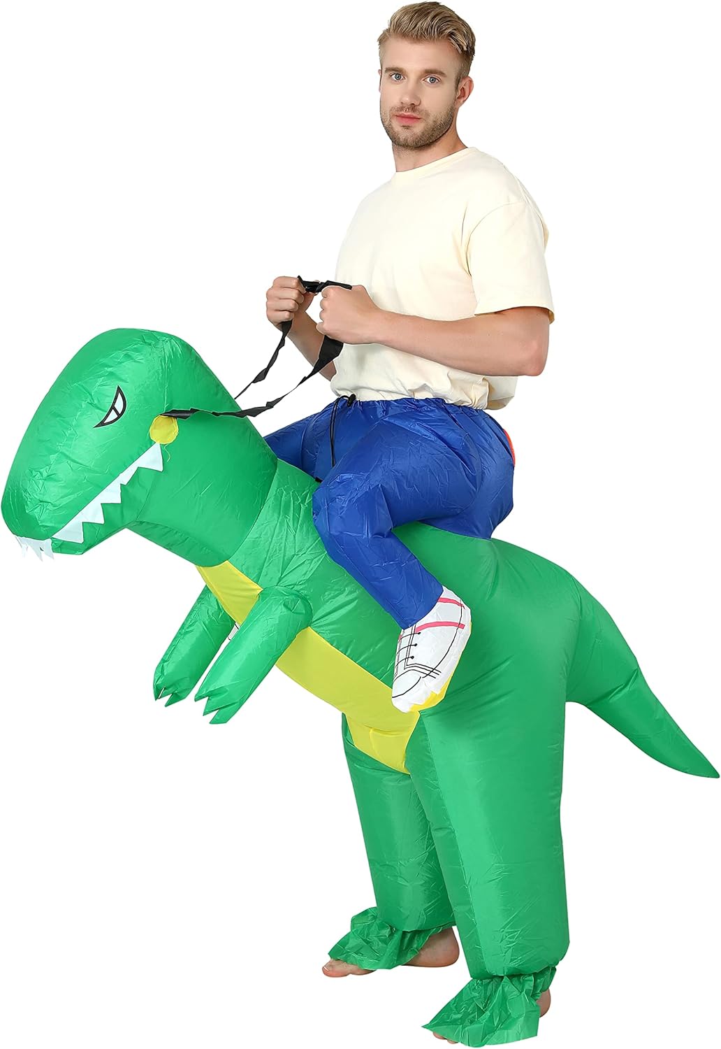 FXICH Inflatable Dinosaur Costume for Adult,Dinosaur Costume Inflatable Dinosaur Costume Fun Inflatable Dinosaur Costume for Halloween Party (Green)