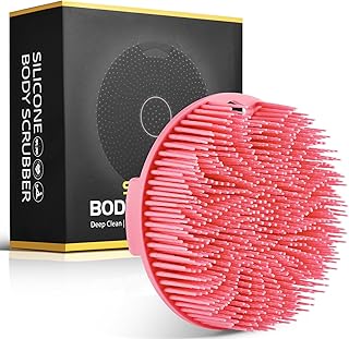 Silicone Body Scrubber,Bath Scrubber for Body Exfoliator Scrubber,Bath Must Haves for Men & Women Hygiene Products(Pink)