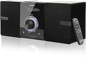 Compact Stereo System for Home | 30W Micro Stereo System with CD Player/Bluetooth/FM Radio/AUX Input/USB/ 3.5mm Headphone Port | 2-Way Crisp-Clear Sound | DSP-Tech