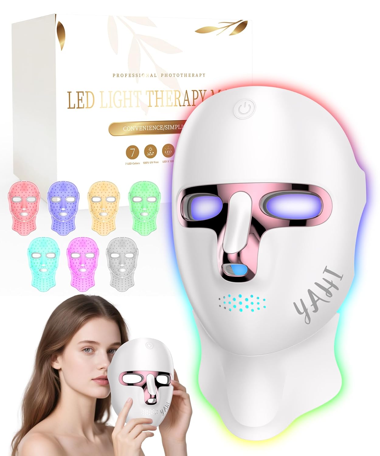 Yahi LED FACE MASK, White 3