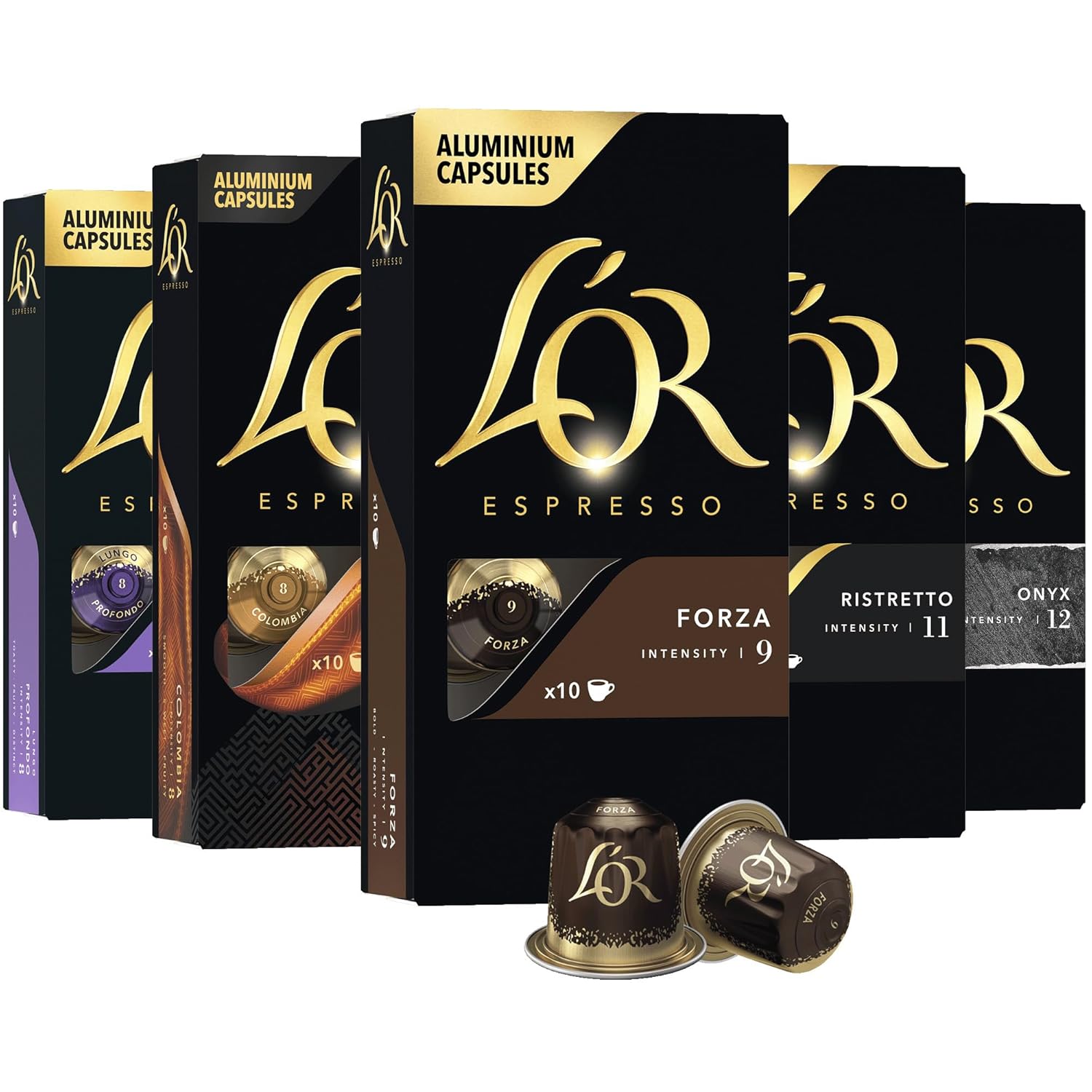 L'OR Espresso Capsules, 50 Count Variety Pack, Single-Serve Aluminum Coffee Capsules Compatible with the L'OR BARISTA System & *Nespresso Original Machines