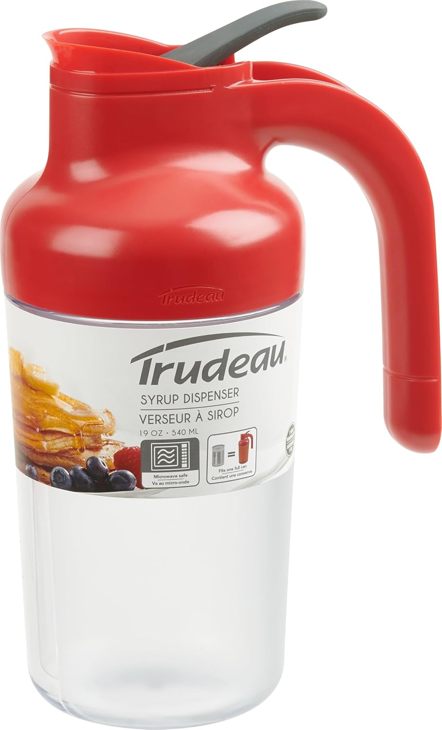Trudeau Syrup Dispenser, 19oz, Red