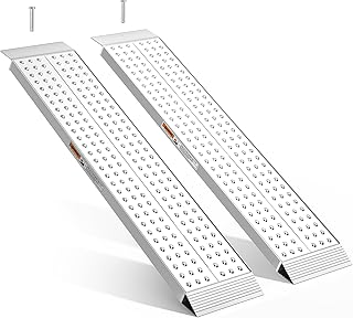 Aluminum Shed Ramps 55x12inch, gardhom 2PCS Riding Mower Ramps 1500lbs Capacity for Curb Steps Stairs Dirt Bike Motorcycle Lawn Mower Snow Blower Loading Ramps