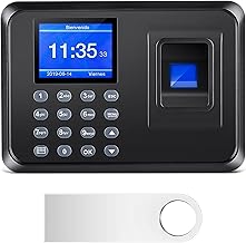 Time Clocks for Employees Small Business, Clock in Machine for Employees with 2.4 inch TFT LCD Screen, USB Download Data, Fingerprint Time Clock with 1000 Fingerprints (with 8G U-Disk)