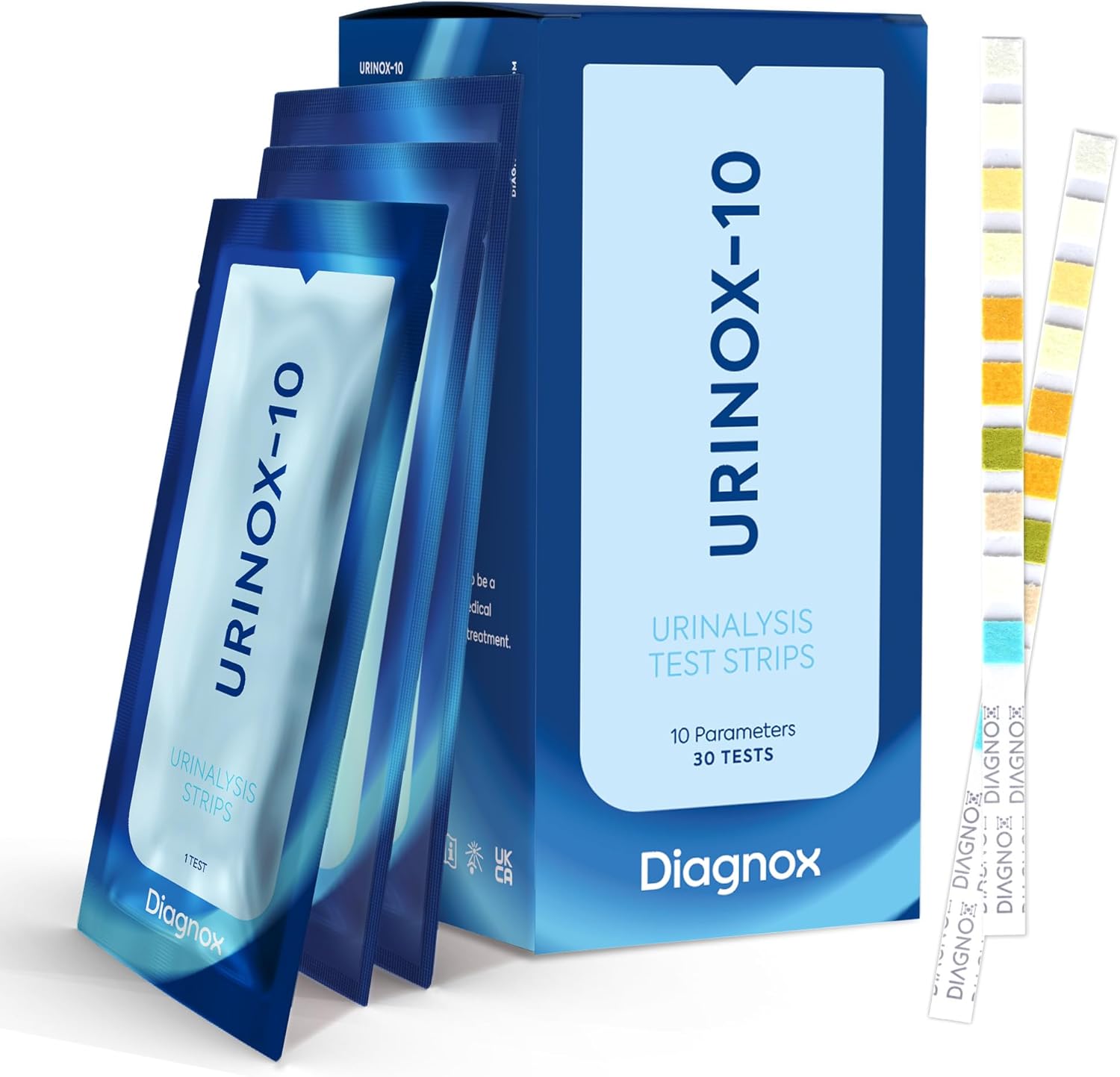 Urinox-10 Urinalysis Strips - Individually Packaged Urine Test Strips for Longer Shelf Life - 30 Professional Tests for 10 Parameters