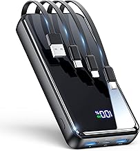 Portable Charger, 42800mAh Power Bank Built-in Cable, PD 22.5w Fast Charging Powerbank, External Battery Pack with 6 Outputs & 2 Inputs, Travel Phone Charger Compatible for iPhone,Samsung,Google