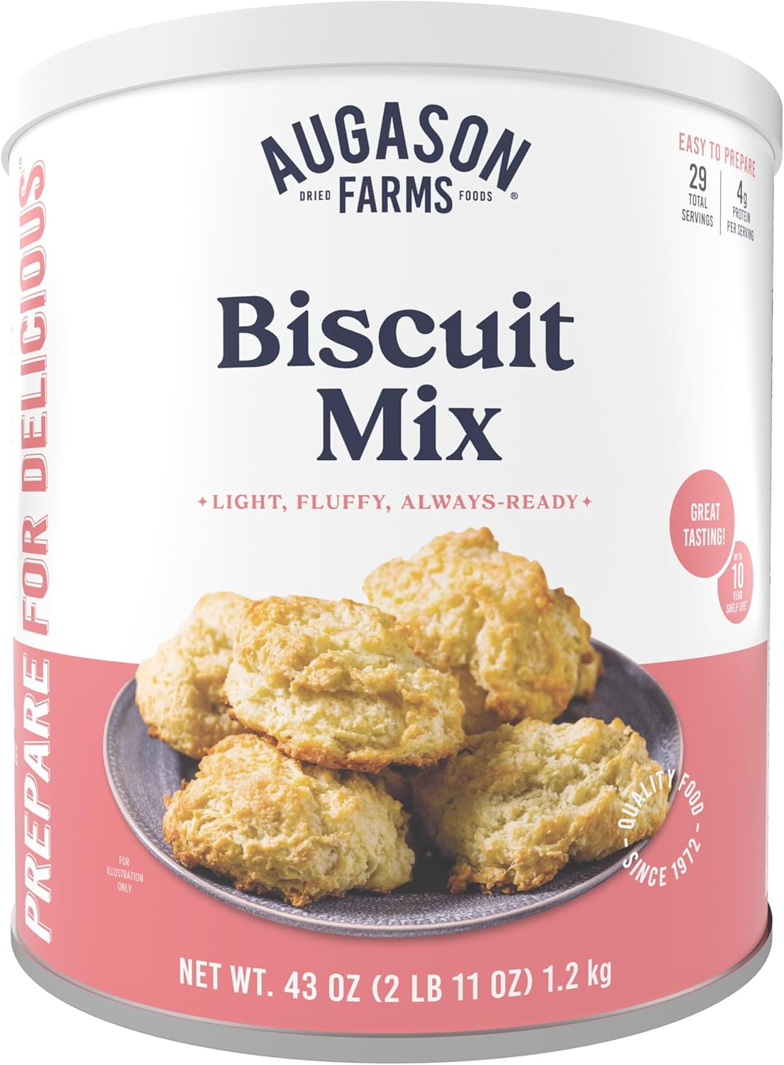 Augason Farms Buttermilk (No Leavening) Biscuit Mix #10 Can 46 Oz