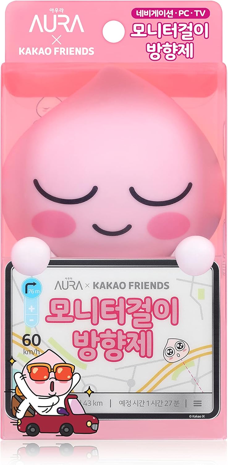 AURA Monitor-Mounted Air Freshener, Apeach (Will You Marry Me, 0.15fl oz) - Odor Fighting for Car, Laptop, TV, Home. Kakao Friends Figurine. No Spill Air Freshener, Accessories.