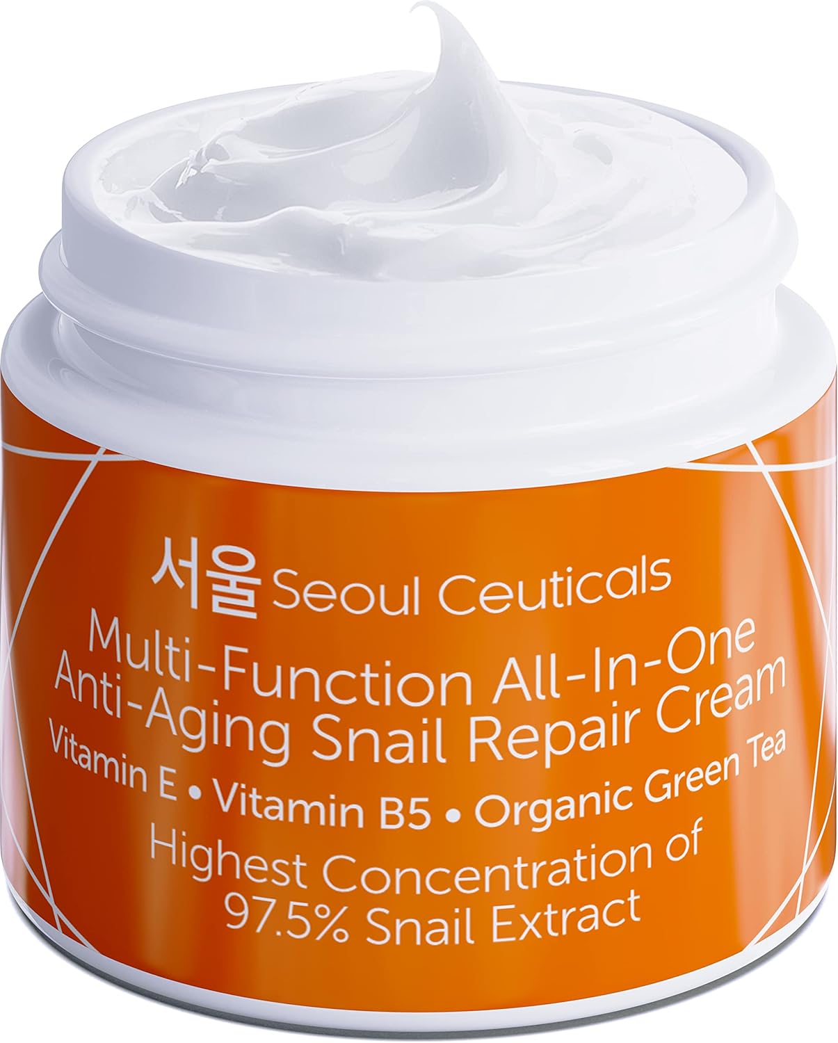 SeoulCeuticals Snail Repair Cream Moisturiser – 97.5% Snail Mucin Korean Skincare Day and Night Cream – Powerful All-In-One Organic Anti-Ageing Snail Moisturiser For Brightening and Hydrating, 60ml